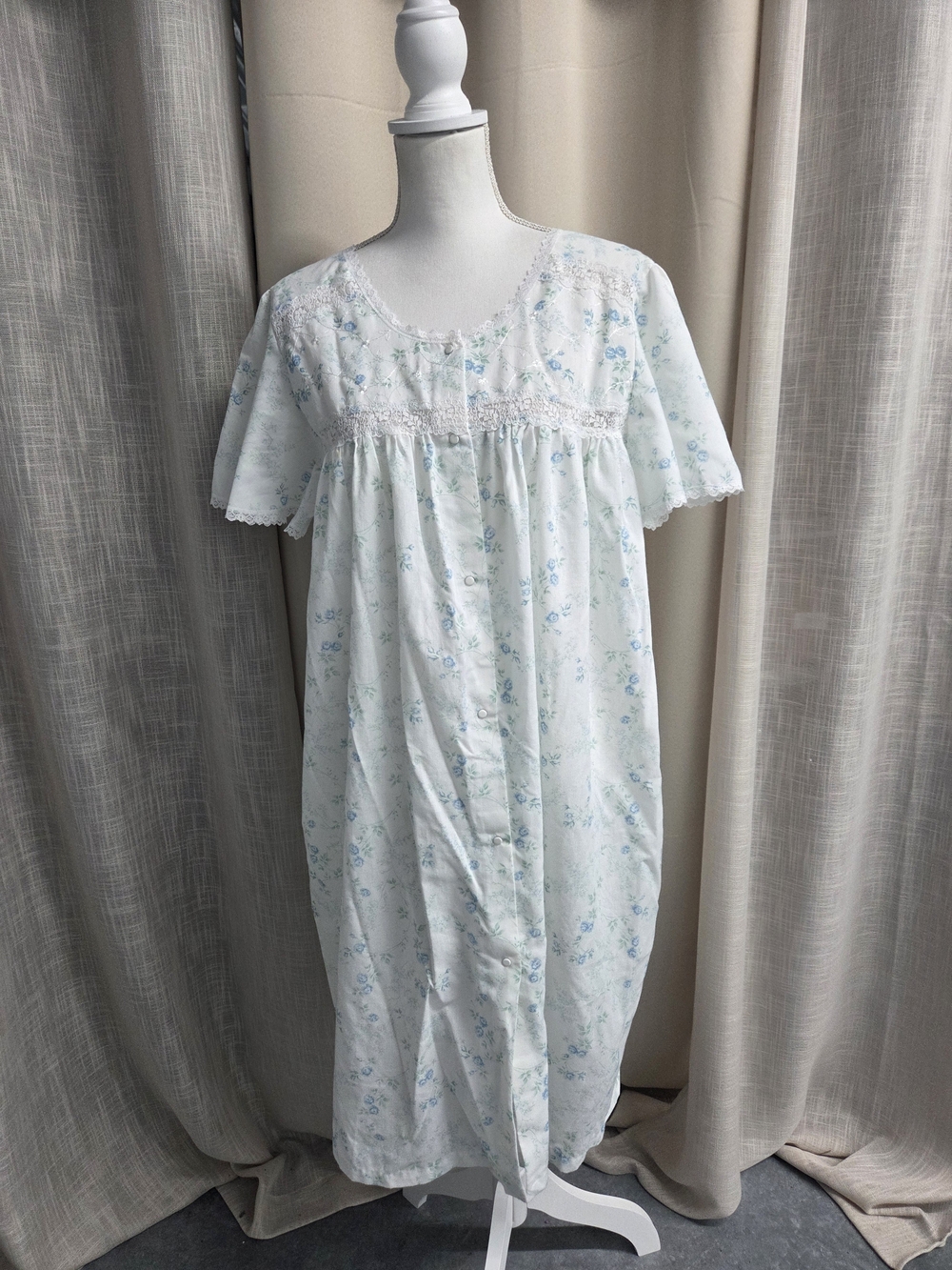 Adonna Vintage Cotton Nightgown Lawn Ballet Modest Dainty Size 2XL
